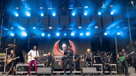May 25, 2018 - Napa, California, U.S - SERG DIMITRIJEVIC, VERDINE WHITE, B. DAVID WHITWORTH, PHILIP BAILEY, RALPH JOHNSON, MYRON MCKINLEY and MORRIS O CONNOR of Earth, Wind and Fire during BottleRock Music Festival at Napa Valley Expo in Napa, California Napa U.S. - ZUMAs135 20180525_zap_s135_602 Copyright: xDanielxDeSloverx