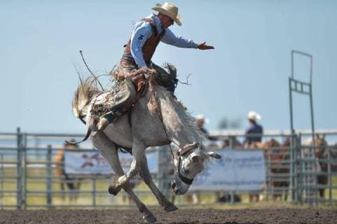 July 28, 2018 - Bonnyville, Alberta, Canada - Saddle bronc rider, Chase Zweifel from Paradise Hill, SK, in action during the second day of Bonnyville Pro Rodeo..On Saturday, July 28, 2018, in Bonnyville, Alberta, Canada. Bonnyville Canada - ZUMAn230 20180728_zaa_n230_615 Copyright: xArturxWidakx