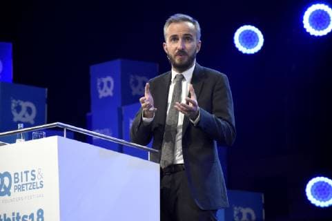 Jan Böhmermann beim 6. Bits & Pretzels Founders Festival 2018 im ICM. München, 30.09.2018