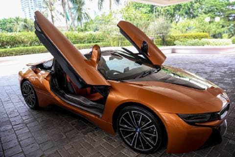 October 17, 2018 - Jakarta, Indonesia - BMW i8 Roadster displayed during a media preview in Jakarta, Indonesia on Wednesday, October 17, 2018. Jakarta Indonesia - ZUMAn230 20181017_zaa_n230_141 Copyright: xAndrewxLotulungx