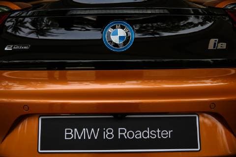 October 17, 2018 - Jakarta, Indonesia - BMW i8 Roadster displayed during a media preview in Jakarta, Indonesia on Wednesday, October 17, 2018. Jakarta Indonesia - ZUMAn230 20181017_zaa_n230_132 Copyright: xAndrewxLotulungx