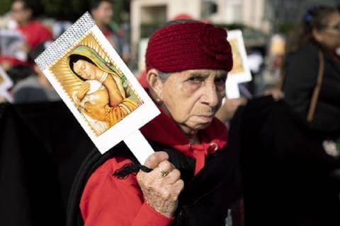 December 9, 2018 - Los Angeles, California, United States - People take part in the 87th Annual Procession and Mass in honor of Our Lady of Guadalupe in Los Angeles, California on December 9, 2018. The Catholic procession is the oldest religious procession in Los Angeles and celebrates the apparition of the Virgin Mary in Mexico in 1531. Los Angeles United States - ZUMAn230 20181209_zaa_n230_557 Copyright: xRonenxTivonyx