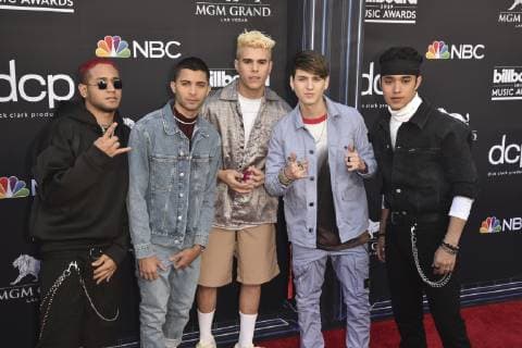 May 1, 2019 - Las Vegas, NV, USA - LAS VEGAS, NEVADA - MAY 01: Richard Camacho, Erick Brian Colon, Zabdiel De JesË⠢s, Christopher VoËÜlez, and Joel Pimentel De Leon of CNCO attends the 2019 Billboard Music Awards at MGM Grand Garden Arena on May 01, 2019 in Las Vegas, Nevada. Photo: imageSPACE Las Vegas USA - ZUMAs181 20190501_zea_s181_357 Copyright: xImagespacex