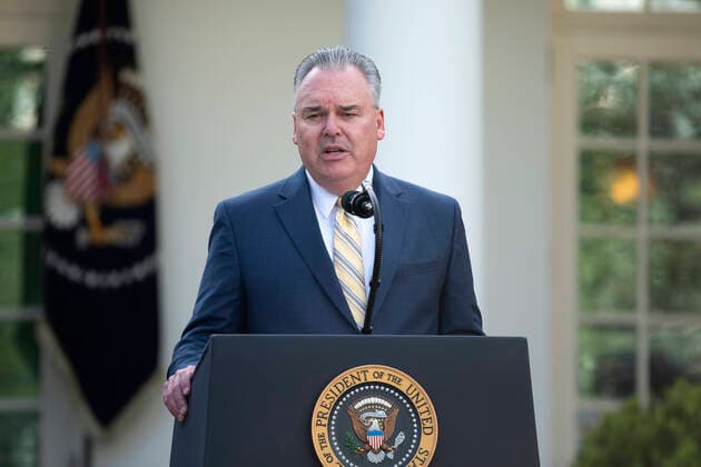 March 29, 2020, Washington, District of Columbia, USA: Bradford Connett, President, U.S. Medical Group, Henry Schein delivers remarks on the COVID-19 pandemic in the Rose Garden of the White House in Washington D.C., U.S. on Sunday, March 29, 2020. United States President Donald J. Trump announced that restrictions related to the Coronavirus will be extended until April 30, 2020. Credit: CNP Washington USA - ZUMAs152 20200329_zaa_s152_065 Copyright: xStefanixReynoldsx
