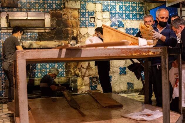 April 11, 2020: Citizens seen rushing into bakeries and supermarkets hours before the two days curfew at midnight on Friday, April 10, in Istanbul, TURKEY. In order to prevent new type coronavirus pandemic, the Ministry of Interior has decided to take additional measures. In this context, curfews will be imposed for 48 hours in 31 provinces with metropolitan status from April,10th midnight. Total number of registered cases in country reaches 47,029 as 4,747 more people test positive for virus. Turkey confirmed that 98 more people died from the coronavirus in the country over the past 24 hours, bringing the death toll to 1,006, on April,10 2020. - ZUMAi72_ 20200411_znp_i72_003 Copyright: xTolgaxIldunx