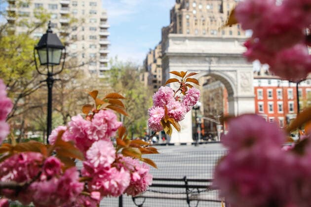 April 14, 2020, New York, NEW YORK, EUA: Movement in Washington Square Park in the spring of New York during the Coronavirus COVID-19 pandemic in the United States. New York USA - ZUMAc233 20200414_zsp_c233_088 Copyright: xVanessaxCarvalhox