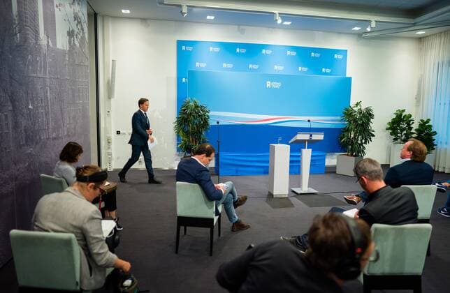 DEN HAAG - Minister-president Mark Rutte tijdens zijn persconferentie na de wekelijkse ministerraad. ANP BART MAAT Copyright: xHollandsexHoogtex xxANPx x417367585x