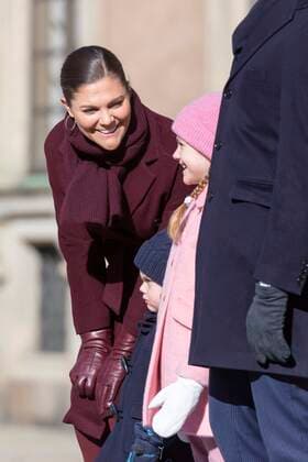Crown Princess Victoria, Prince Oscar, Princess Estelle Crown Princess Victorias name day celebration in the inner courtyard of Stockholm Castle 2019 03 12 c Johan Jeppsson TT Stockholm Sweden Royal Palace Sweden x2551x, Copyright: xJohanxJeppsson TTx Kronprinsessan Victorias namnsdag