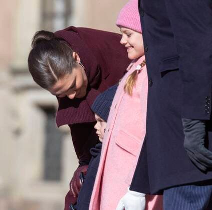 Crown Princess Victoria, Prince Oscar, Princess Estelle Crown Princess Victorias name day celebration in the inner courtyard of Stockholm Castle 2019 03 12 c Johan Jeppsson TT Stockholm Sweden Royal Palace Sweden x2551x, Copyright: xJohanxJeppsson TTx Kronprinsessan Victorias namnsdag