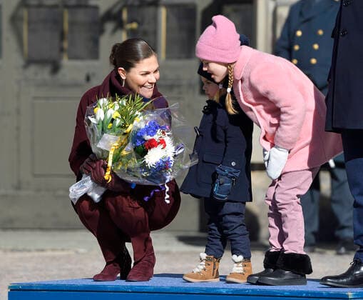 Crown Princess Victoria, Prince Oscar, Princess Estelle Crown Princess Victorias name day celebration in the inner courtyard of Stockholm Castle 2019 03 12 c Karin Törnblom TT Stockholm Sweden Royal Palace Sweden x2377x, Copyright: xKarinxTörnblom TTx Kronprinsessan Victorias namnsdag