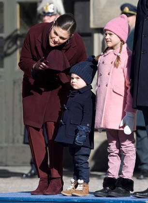 Crown Princess Victoria, Prince Oscar, Princess Estelle Crown Princess Victorias name day celebration in the inner courtyard of Stockholm Castle 2019 03 12 c Karin Törnblom TT Stockholm Sweden Royal Palace Sweden x2377x, Copyright: xKarinxTörnblom TTx Kronprinsessan Victorias namnsdag