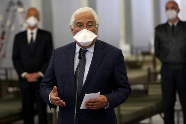 January 26, 2021, Lisbon, Portugal: Portuguese President Marcelo Rebelo de Sousa, Prime Minister Antonio Costa and Health Minister Marta Temido visit a new COVID-19 ward being set up at the Military Hospital in Lisbon, Portugal on January 26, 2021. The Military Hospital is expanding it s number of beds available to take COVID-19 patients from the National Health Service, when Portugal on Tuesday saw another 291 deaths associated with Covid-19 in the previous 24 hours, the highest daily figure since the start of the pandemic, and 10,765 new confirmed cases of infection. Lisbon Portugal - ZUMAf123 20210126_zap_f123_013 Copyright: xPedroxFiuzax