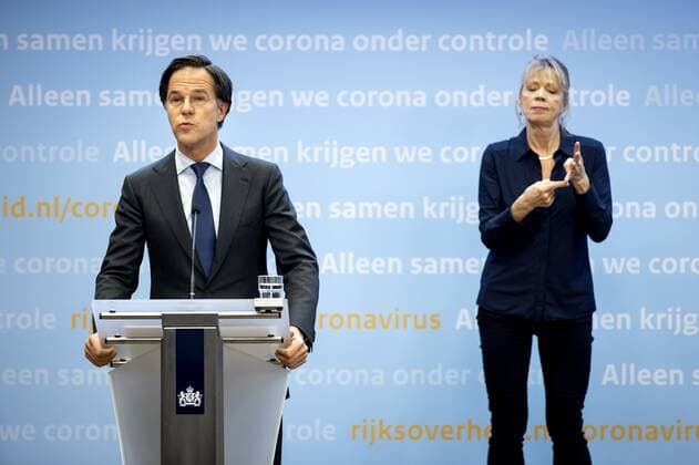 DEN HAAG - Minister-president Mark Rutte tijdens een persconferentie over de coronamaatregelen. De avondklok wordt verlengd omdat het kabinet de maatregel nodig denkt te hebben om ruimte te cre˜ren voor andere versoepelingen. ANP SEM VAN DER WAL Copyright: xHollandsexHoogtex xxANPx x428567201x