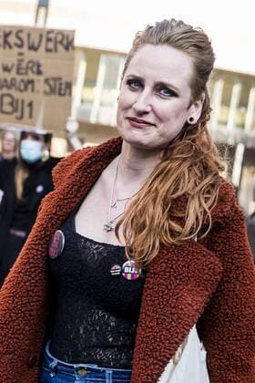 DEN HAAG - 02-03-2021, Hofplaats. Sexworkers protest against not be able to work yet. Sexwerkers protesteren omdat ze nog niet aan het werk mogen. Yvette Luhrs Sexworkers protest against not be able to work x10961498x Copyright: