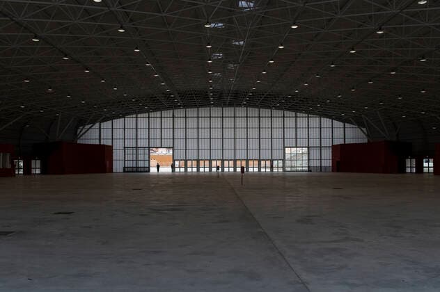 March 26, 2021, Catanzaro, Calabria, Italy: Interior view of the new hub. Lieutenant general, Francesco Paolo Figliuolo, recently appointed as extraordinary commissioner for the COVID-19 emergency, and Fabrizio Curcio, Head of Department of Civil Protection, visited new vaccination hubs in Calabria. In Catanzaro, in the seacoast district â€oeLidoâ€Â, they visited the new Trade Fair Center selected as potential hub. Sergio Abramo, Mayor of Catanzaro, and Antonino Spirlo¬, and temporary Regional Governor, guided them during the visit. The increasing of vaccination hubs is considered a priority, specially considering the rising number of cases within the region. Catanzaro Italy - ZUMAs197 20210326_zaa_s197_164 Copyright: xValeriaxFerrarox