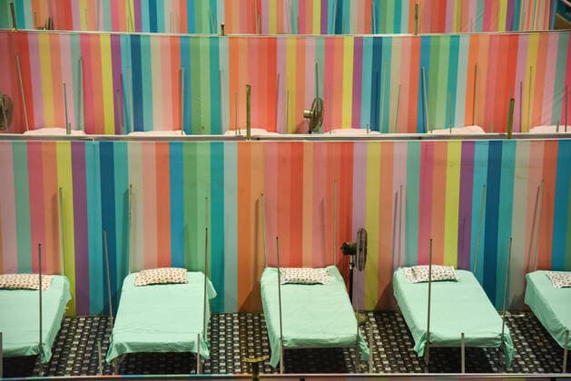 April 21, 2021, Guwahati, Assam, India: A COVID-19 treatment facility newly set up, at Sarusajai Sports Complex. India has reported 2,95,041 new COVID19 cases, 2,023 deaths and 1,67,457 discharges in the last 24 hours, Union Health Ministry said. Guwahati India - ZUMAt232 20210421_zip_t232_004 Copyright: xDavidxTalukdarx