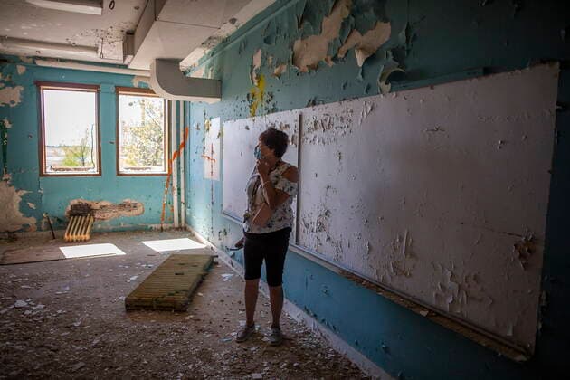 June 1, 2021, Muskowekwan First Nation, SK, Canada: Melvina Asapace walks through the halls of the former Muscowequan Indian Residential School, where her brother attended before a press conference and prayer vigil at the former Muscowequan Indian Residential School, one of the last residential schools to close its doors in Canada in 1997 and the last fully intact residential school still standing in Saskatchewan at Muskowekwan First Nation, Sask., on Tuesday, June 1, 2021. The vigil was in response to the remains of 215 children recently found at the Kamloops Indian Residential School. Muskowekwan First Nation Canada - ZUMAc35_ 20210601_zaf_c35_085 Copyright: xKaylexNeisx