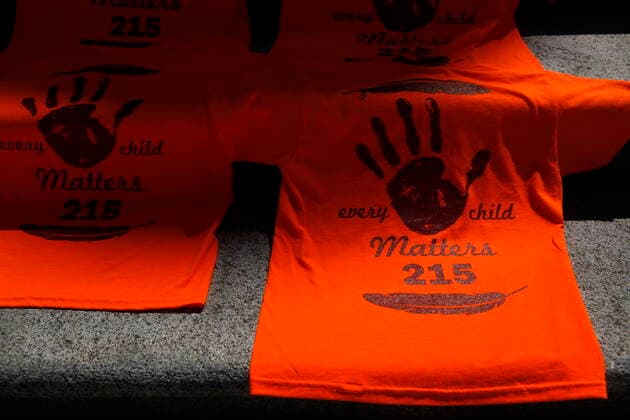June 8, 2021, Victoria, BC, Canada: Orange shirts, shoes, flowers and messages are displayed on the steps outside the legislature in Victoria, B.C., on Tuesday, June 8, 2021 following a ceremony hosted by the Songhees and Esquimalt First Nations in honour of the 215 residential school children whose remains have been discovered buried near the facility in Kamloops, B.C. Victoria Canada - ZUMAc35_ 20210608_zaf_c35_112 Copyright: xChadxHipolitox