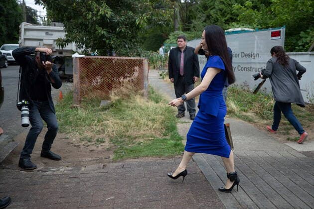 August 16, 2021, Vancouver, BC, Canada: Meng Wanzhou, chief financial officer of Huawei, leaves home to attend her extradition hearing at B.C. Supreme Court, in Vancouver, on Monday, August 16, 2021. Vancouver Canada - ZUMAc35_ 20210816_zaf_c35_008 Copyright: xDarrylxDyckx