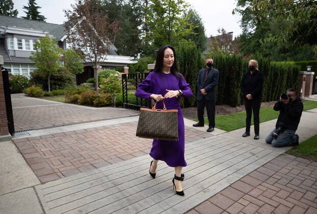 August 18, 2021, Vancouver, BC, Canada: Meng Wanzhou, chief financial officer of Huawei, leaves home to attend what is expected to be the final day of her extradition hearing at B.C. Supreme Court, in Vancouver, on Wednesday, August 18, 2021. Vancouver Canada - ZUMAc35_ 20210818_zaf_c35_028 Copyright: xDarrylxDyckx