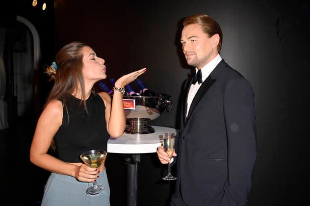 Maxime Herbord bei der Enthüllung der Wachsfigur von Leonardo DiCaprio im Madame Tussauds. Berlin, 31.08.2021