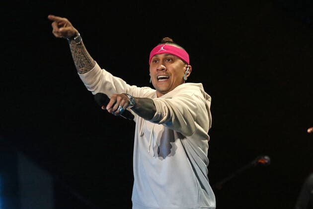 Taboo of the Black Eyed Peas performs during the Global Citizen Live concert in Paris on Saturday, September 25, 2021. The concert, held at the base of the Eiffel Tower, is one of several taking place in cities around the world including New York, Los Angeles, London, Sydney, Lagos, Rio, Mumbai and Seoul. The event aims to raise awareness for issues related to the climate and ending poverty. PARI20210925038 DAVIDxSILPA