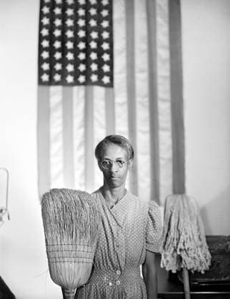July 14, 2017, Washington, DC, USA: Ella Watson, Government Charwoman, half-length portrait with Broom and Mop, Washington, DC, USA, Gordon Parks, U.S. Office of War Information, August 1942 Washington USA - ZUMAg145 20170714_zap_g145_001 Copyright: xJTxVintagex