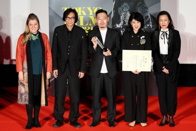 Andrijana Cvetkovik, Isao Yukisada, Kim Yunsoo, Midori Sangoumi, Makiko Watanabe, November 08, 2021 - Kim Yunsoo, speak after winning Amazon Prime Video Take One Award for the film Sunday & Calm sea during the 34th Tokyo International Film Festival. award ceremony, in Tokyo, Japan on November 08, 2021. (173972052)