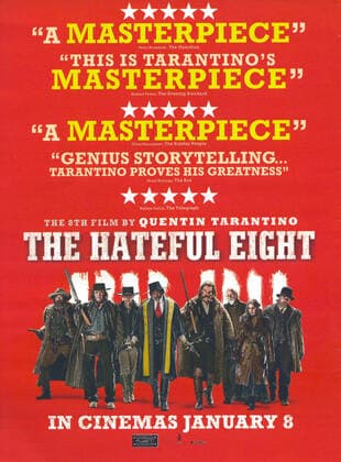 THE HATEFUL EIGHT US 2015 THE HATEFUL EIGHT US 2015 L-R DEMIAN BICHIR, MICHAEL MADSEN, WALTON GOGGINS, SAMUEL L JACKSON, KURT RUSSELL, BRUCE DERN, JENNIFER JASON LEIGH, TIM ROTH Date: 2015. Strictly editorial use only in conjunction with the promotion of the film. Credit line mandatory. This image is copyright of the film company and is supplied under the terms of issue as film still. No commercial or book cover use permitted without prior consent from the film company. Mandatory credit line: Courtesy Ronald Grant Mary Evans