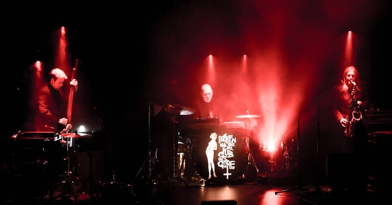 Konzert von Bohren & Der Club of Gore , Festival opening SONIC MORGUE, Silent Green Berlin Bohren & Der Club of Gore , Morten Gass Orgel, Mellotron, Fender Rhodes, Baritongitarre, Schlagzeug Robin Rodenberg Kontrabass, Schlagzeug Christoph Clöser Saxophon, Fender Rhodes, Klavier, Vibraphon, Schlagzeug