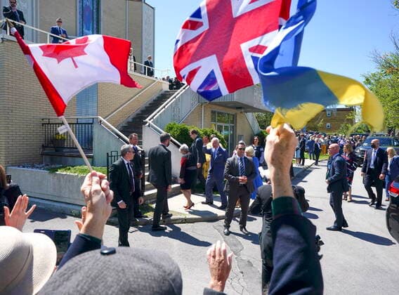 May 18, 2022, Ottawa, Ontario, Canada: Prince Charles and Camilla, Duchess of Cornwall, visit the Ukrainian Orthodox Cathedral, Assumption of the Blessed Virgin, in Ottawa, while on their Canadian Royal tour, Wednesday May 18, 2022. Ottawa Canada - ZUMAc35_ 20220518_zaf_c35_033 Copyright: xSeanxKilpatrickx