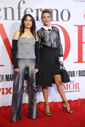 July 26, 2022, Mexico City, Mexico City, Mexico: July 26, 2022, Mexico City, Mexico:Fernanda Castillo, Adriana Louvier pose for photos during the red carpet of ‘Enfermo de Amorâ€⠢ film premiere at Cinemex Amtara. on July 26, 2022 in Mexico City, Mexico. Mexico City Mexico - ZUMAe321 20220726_zia_e321_079 Copyright: xJulianxLopezx xEyepixxGroupx