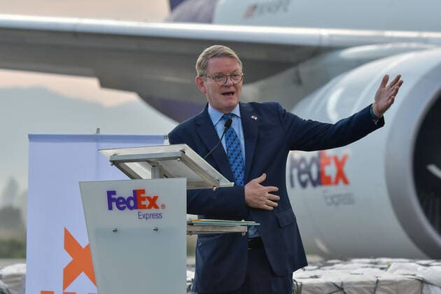 July 28, 2022, Toluca, Mexico City, Mexico: July 28, 2022, Toluca, Mexico : Graeme Clark, Canadian Ambassador to Mexico , during the arrival of three million Covid-19 vaccines from Pfizer at Toluca International Airport (AIT), which were donated by the Canadian government. on July 28, 2022 in Toluca, Mexico. Toluca Mexico - ZUMAe321 20220728_zia_e321_006 Copyright: xArturoxHernandez xEyepixxGroupx