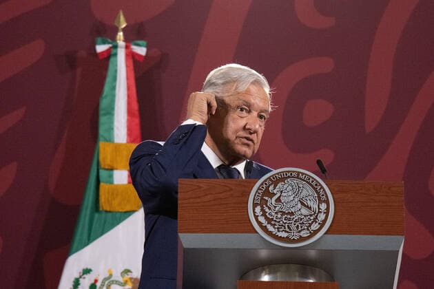 August 18, 2022, Mexico City, Mexico City, Mexico: August 18, 2022, Mexico City, Mexico: Mexican President, Andres Manuel Lopez Obrador, gave his morning news conference at the National Palace. During the event he spoke about the issue of the miners trapped in Sabinas. on August 18, 2022 in Mexico City, Mexico. Mexico City Mexico - ZUMAe321 20220818_zia_e321_013 Copyright: xAlexxDalton xEyepixxGroupx