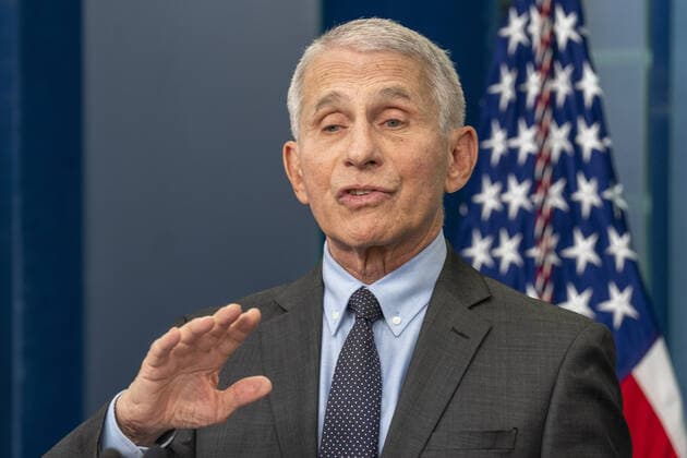 Dr. Antony Fauci, Chief Medical Advisor to the President of United States, and Dr. Ashish Jha, MD, MPH, coordinator, White House COVID-19 Response, speak at the daily briefing at the White House in Washington, DC on Tuesday, November 22, 2022. WAP20221122504 KenxCedeno