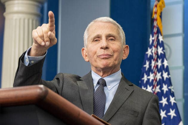 Dr. Antony Fauci, Chief Medical Advisor to the President of United States, and Dr. Ashish Jha, MD, MPH, coordinator, White House COVID-19 Response, speak at the daily briefing at the White House in Washington, DC on Tuesday, November 22, 2022. WAP20221122507 KenxCedeno