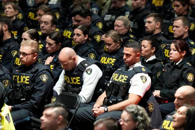 Kanada, Trauerfeier für erschossenen Polizisten Grzegorz Greg Pierzchala in Barrie, Ontario January 4, 2023, Barrie, ON, CANADA: Ontario Provincial Police officers attend the funeral service of OPP Const. Grzegorz (Greg) Pierzchala in Barrie, Ont., Wednesday, Jan.4, 2023. Barrie CANADA - ZUMAc35_ 20230104_zaf_c35_021 Copyright: xFrankxGunnx