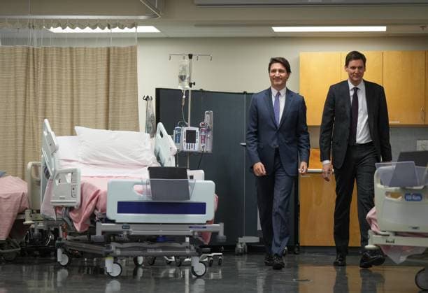 March 1, 2023, LANGLEY, BC, CANADA: Prime Minister Justin Trudeau, left, and B.C. Premier David Eby arrive for a healthcare funding announcement at Kwantlen Polytechnic University, in Langley, B.C., on Wednesday, March 1, 2023. The British Columbia government has agreed in principle to a $27.47-billion deal for health-care funding from the federal government. LANGLEY CANADA - ZUMAc35_ 20230301_zaf_c35_027 Copyright: xDarrylxDyckx