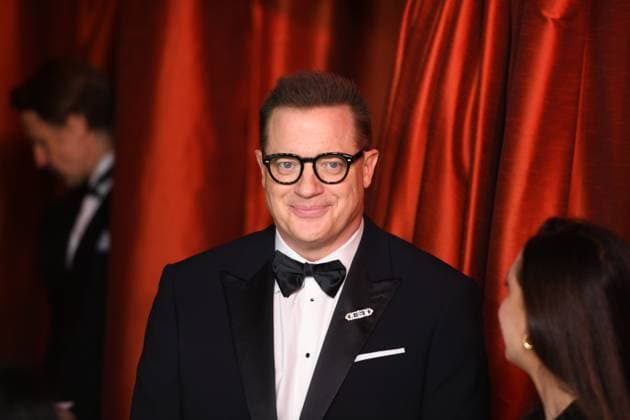 March 12, 2023, Los Angeles, California, USA: American-Canadian Actor BRENDAN FRASER, 54, smiling and looks dapper in black tuxedo as he s nominated for Best Actor for The Whale at the Oscars, during red carpet arrivals for the 95th Academy Awards. Brendan James Fraser is an American-Canadian actor known for his leading roles in blockbusters, comedies, and dramatic films. Having graduated from the Cornish College of the Arts in 1990, he made his film debut in Dogfight. Fraser had his breakthrough in 1992 with the comedy Encino Man and the drama School Ties. Los Angeles USA - ZUMAz03_ 20230312_zbp_z03_095 Copyright: xKevinxSullivanx