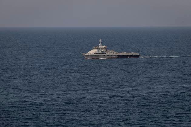 March 17, 2023, UNDEFINED, UNDEFINED, Iran: The Iranian Army office provided this handout picture on March 17, 2023, showing warships during a joint military drill between Iran, Russia, and China in the Gulf of Oman. Iran, China, and Russia started joint naval military exercises in the Gulf of Oman on March 17, 2023, for two days, according to the Iranian Army. UNDEFINED Iran - ZUMAi98_ 20230317_zih_i98_002 Copyright: xIranianxArmyxOfficex
