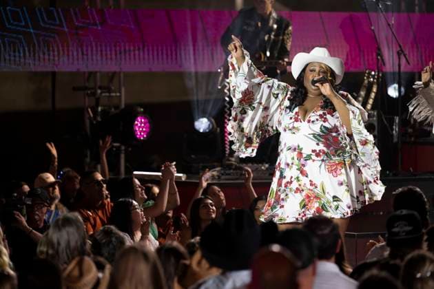 April 1, 2023, Austin, TX, United States: Singers TREA SWINDLE, DEVYN HART and DANICA HART of the country trio Chapel Hart of Poplarville, MS perform for a taping of up and coming acts on the Ram Truck stage at the Country Music Television (CMT) Awards on April 1, 2023 at Austin s Moody Center. Austin United States - ZUMAd150 1027140051st Copyright: xBobxDaemmrichx