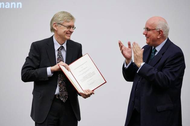 Gottfried Wilhelm Leibniz Prize 2013 Prof. Dr. Peter Hegemann, Biophysik, Humboldt-Universität zu Berlin was awarded by merkel with the Gottfried Wilhelm Leibniz Prize 2013.Berlin, 19. Maerz 2013. Johanna Wanka, Bundesministerin für Bildung und Forschung, hält eine Rede bei der Verleihung des Gottfried Wilhelm Leibniz Preises 2013 in der Berlin-Brandenburgischen Akademie der Wissenschaften. Der Gottfried Wilhelm Leibniz-Preis, der wichtigste Forschungspreis in Deutschland, zeichnet herausragende Wissenschaftler aus. Berlin, 19 March 2013. The Gottfried Wilhelm Leibniz Prize, the most important research award in Germany, recognizes outstanding scientists. Johanna Wanka, Minister for Education and Research, gives a speech at the award ce Copyright: xZoonar.com ReynaldoxPaganellix 4510797