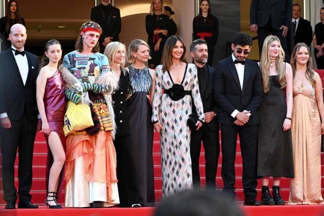 76th Cannes Film Festival 2023, evening 7 - Red Carpet film Club Zero . In the photo Lukas Turtur, Mathieu Demy, Elsa Zylberstein, Ksenia Devriendt, Luke Barker, Director Jessica Hausner, Mia Wasikowska, Florence Baker, Amir El-Masry, Gwen Currant and Samuel D Anderson Copyright: xManuelexMangiarottix xipa-agencyx xPoolxPhotoxEventsx01x IPA_IPA38140309