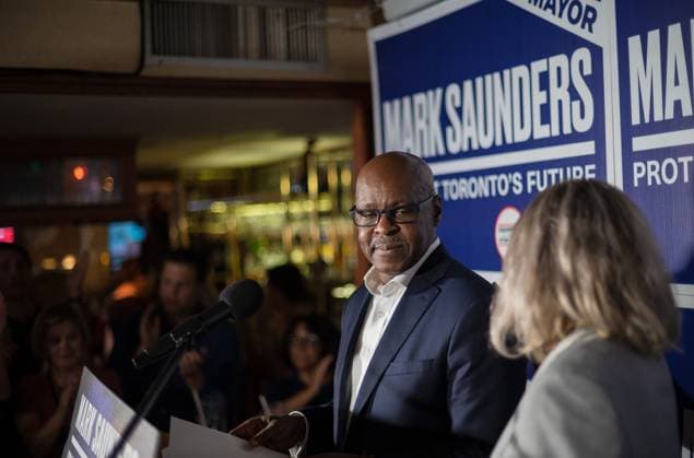 June 26, 2023, Toronto, Ont, CANADA: Mark Saunders finishes his concession speech alongside his wife, Stacey, in Toronto on Monday, June 26, 2023. Olivia Chow, a former NDP parliamentarian and past city councillor, has been elected the next mayor of Toronto. Toronto CANADA - ZUMAc35_ 20230626_zaf_c35_141 Copyright: xTijanaxMartinx