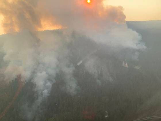 August 17, 2023, West Kelowna, British Columbia, Canada: Smoke from the McDougall Creek wildfire, about 10km (6 miles) northwest of West Kelowna is shown in an aerial image photographed on August 17, 2023, and provided from the British Columbia Wildfire Service. The McDougall Creek fire is burning in West Kelowna, British Columbia, Canada. Thousands are ordered to evacuate as wildfire threatens Kelowna, West Kelowna. West Kelowna Canada - ZUMA 20230817_new_z03_072 Copyright: xBCxWildfirexServicex