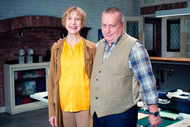 Katharina Blaschke und Udo Kroschwald beim Fototermin am Set der ZDF Krimiserie SOKO Wismar im Studio Adlershof. Berlin, 04.09.2023