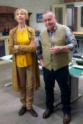 Katharina Blaschke und Udo Kroschwald beim Fototermin am Set der ZDF Krimiserie SOKO Wismar im Studio Adlershof. Berlin, 04.09.2023