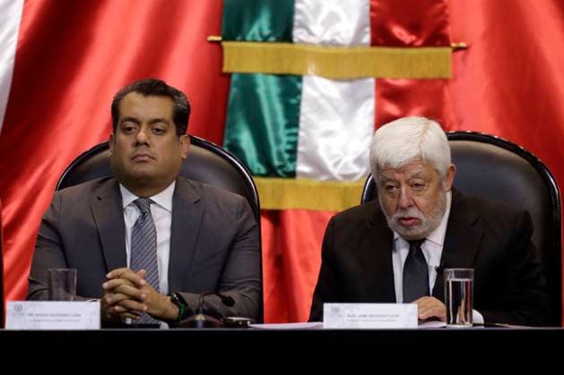 Jaime Maussan presents public hearing on UFOs in the Chamber of Deputies of Mexico September 12, 2023, Mexico City, Mexico: Federal representative, Sergio Gutierrez Luna and the director of Tercer Milenio, Jaime Maussan at the Mexico Public Hearing on Unidentified Anomalous Phenomena in the Chamber of Deputies in Mexico City. on September 12, 2023 in Mexico City, Mexico, Credit:Luis Barron Eyepix Group Avalon Mexico, Mexico City, Mexico City Copyright: xLuisxBarronx xEyepixxGroupx xAvalonx 0804897789