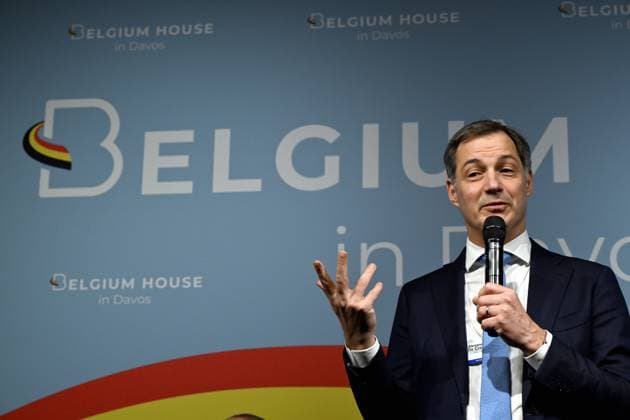 News Bilder des Tages Prime Minister Alexander De Croo pictured during the 2024 World Economic Forum Annual Meeting in Davos, Switzerland, Wednesday 17 January 2024. The yearly meeting takes place from 15 to 19 January, with heads of governments and economic leaders. ERICxLALMAND 84177183