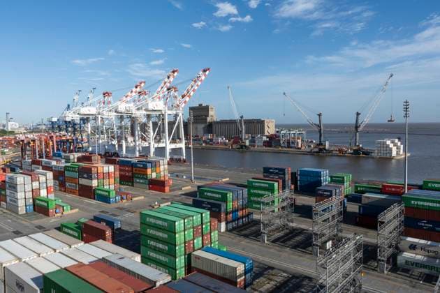 February 13, 2024, City Of Buenos Aires, City Of Buenos Aires, Argentina: Port of Buenos Aires from a boat City Of Buenos Aires Argentina - ZUMAf135 20240213_aap_f135_001 Copyright: xJulietaxFerrariox